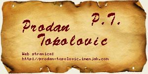 Prodan Topolović vizit kartica